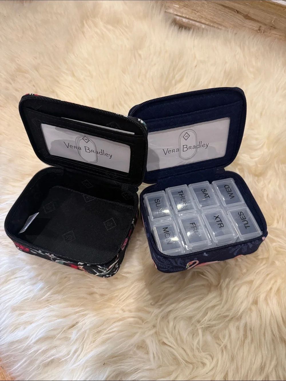 Vera Bradley medicine boxes one missing inserts
